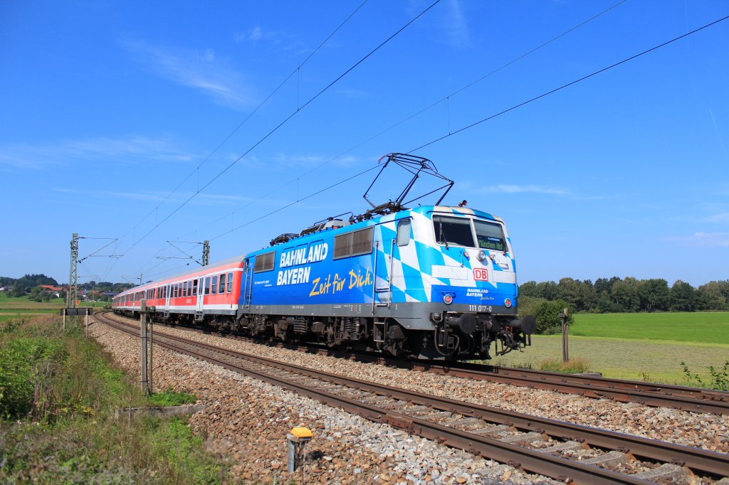 111 017-0  MAXL  diesmal am 10. September kurz vor Bernau am Chiemsee.