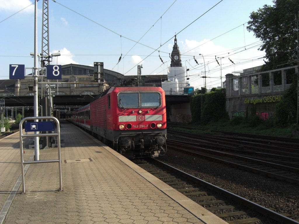 143 294-7 am 26. August 2007 aufgenommen in Hamburg.