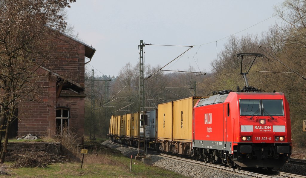 Die 185 305 am 4.4.2012 in Vollmerz!