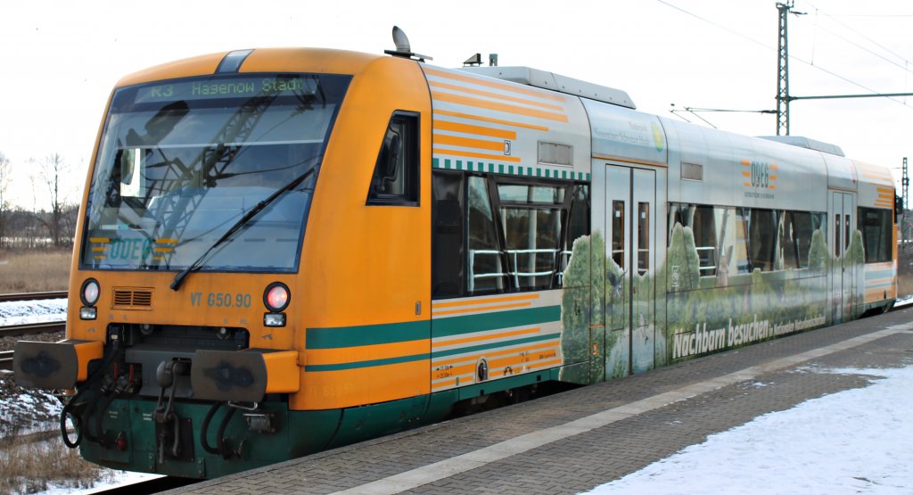 VT 650.90 der ODEG in Hagenow Land am 11.2.2012