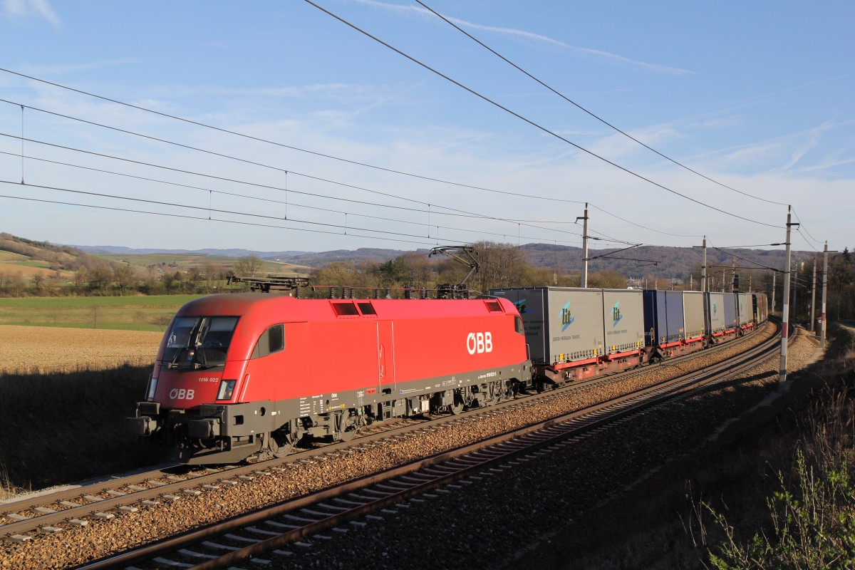 1116 022-5 am 20. M�rz 2014 kurz nach B�heimkirchen.