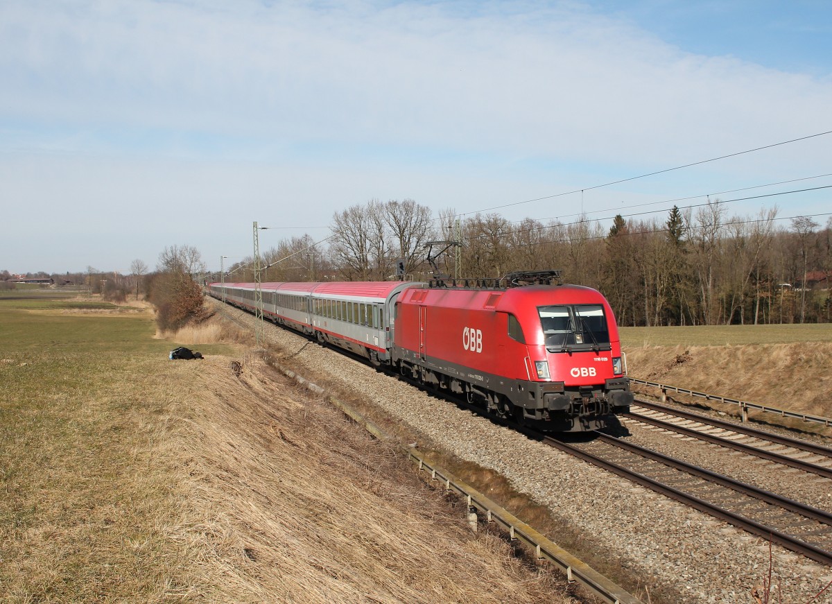 1116 029-0 am 7. M�rz 2015 aus M�nchen kommend bei Hilperting.