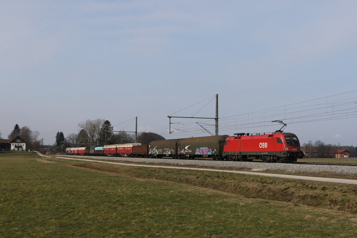 1116 186 war am 8. M�rz 2021 mit einem  Mischer  bei �bersee in Richtung Salzburg unterwegs.