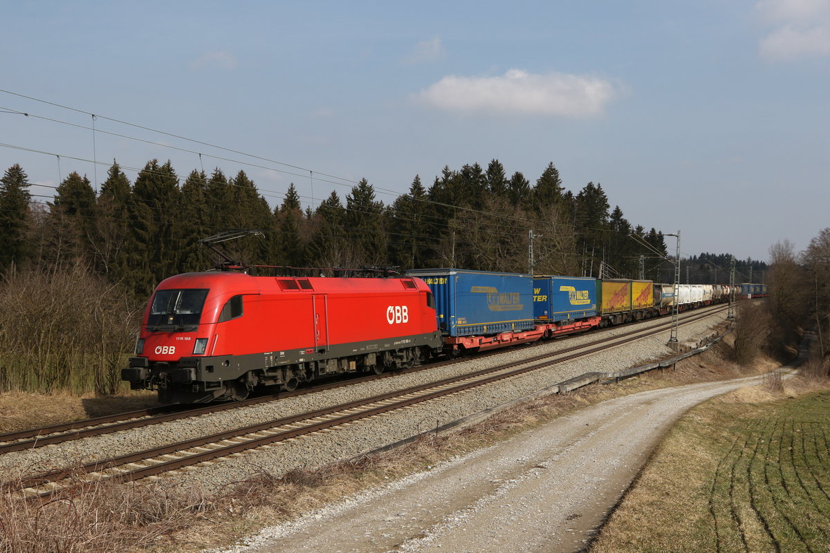 1116 188 mit dem  WALTER-KLV  aus Salzburg kommend am 9. M�rz 2021 bei Grabenst�tt im Chiemgau.