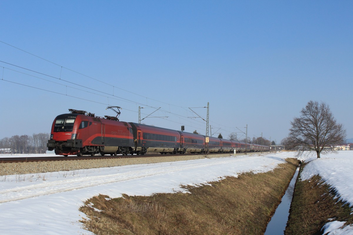 1116 212-0 aus Salzburg kommend am 3. M�rz 2013 bei �bersee.