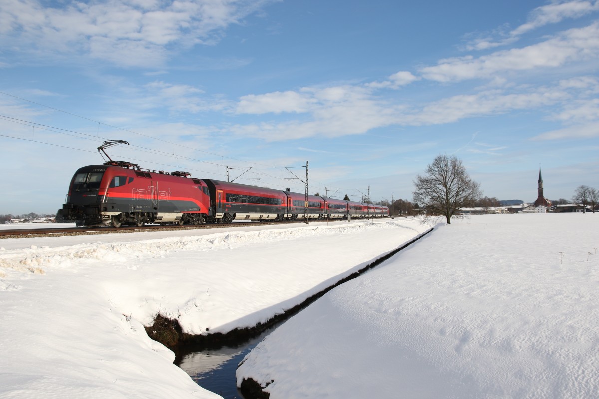 1116 213-0 an einem herrlichen Wintertag des 2. Januar 2015 bei �bersee.