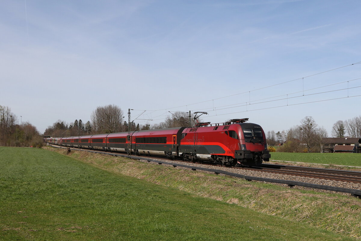 1116 217 war am 20. M�rz 2024 bei Brannenburg in Richtung Innsbruck unterwegs.