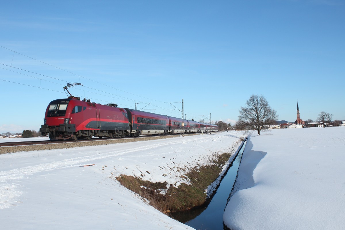 1116 227-2 am 31. Januar 2015 bei �bersee am Chiemsee.