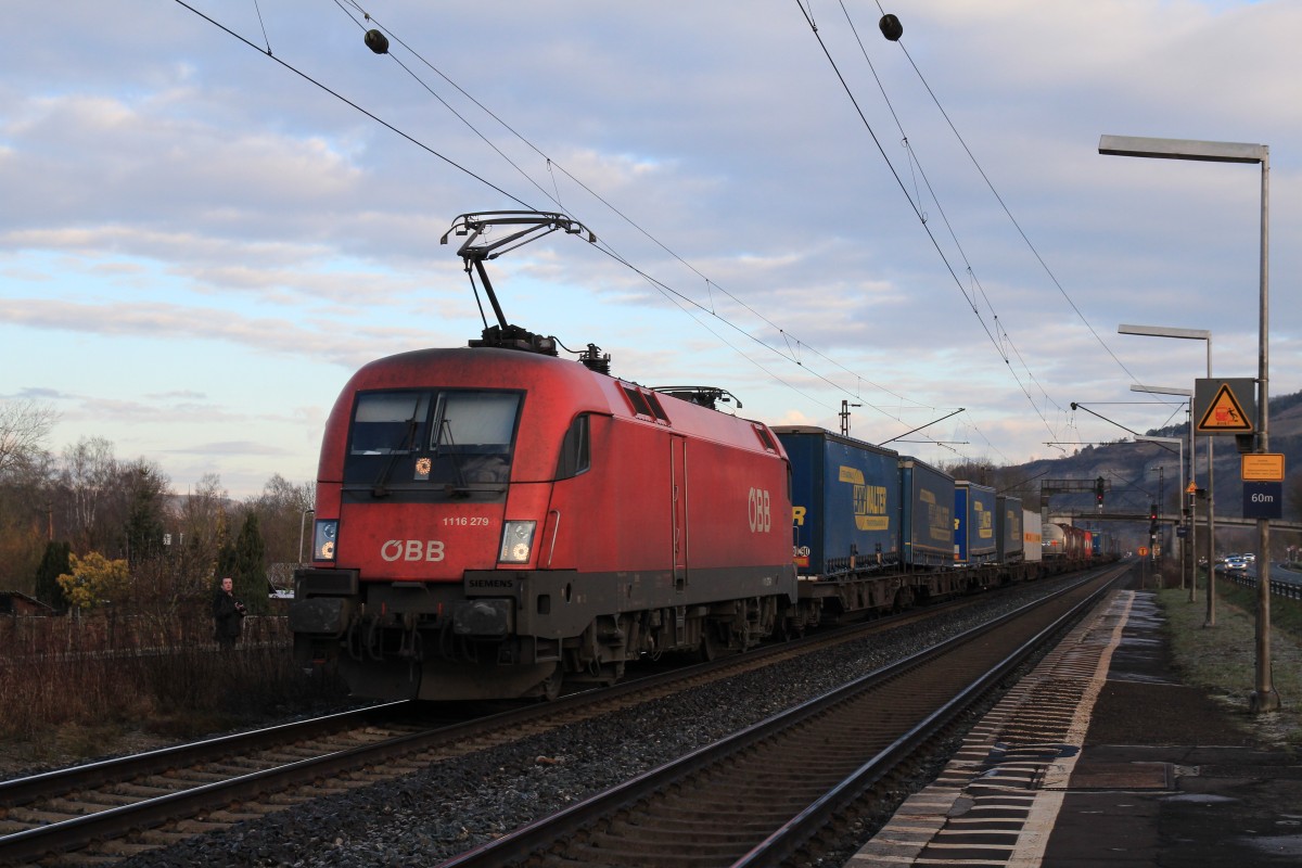 1116 279-9 am 22. Februar 2014 bei Th�ngersheim im Maintal.