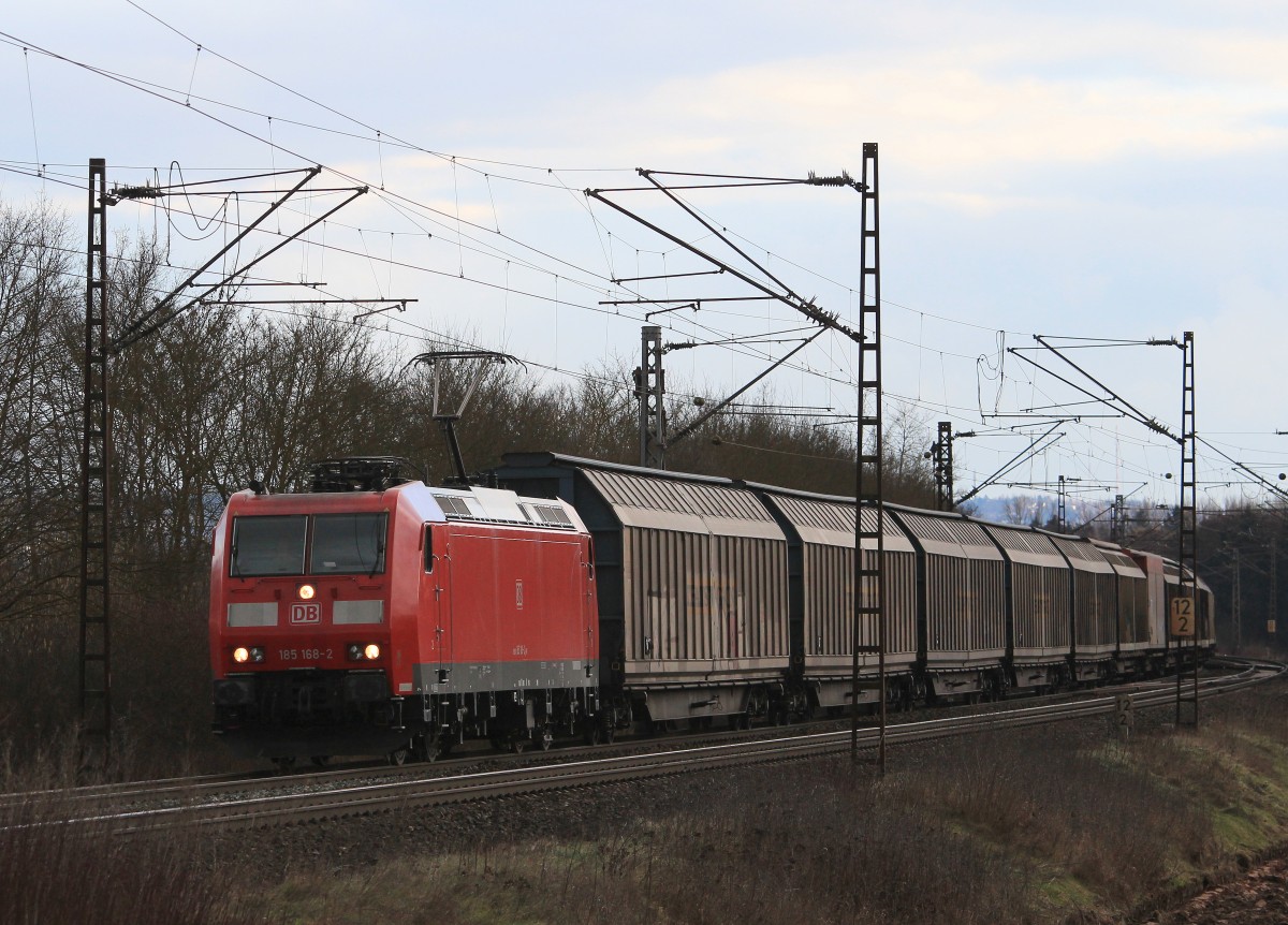 185 168-2 am 19. Februar 2014 bei Th�ngersheim im Maintal.