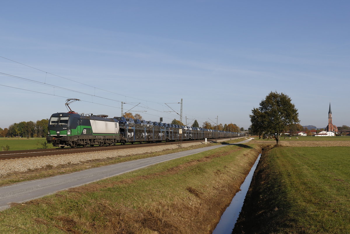 193 244 von  ELL  mit einem Autozug aus Salzburg kommend am 31. Oktober 2016 bei �bersee.