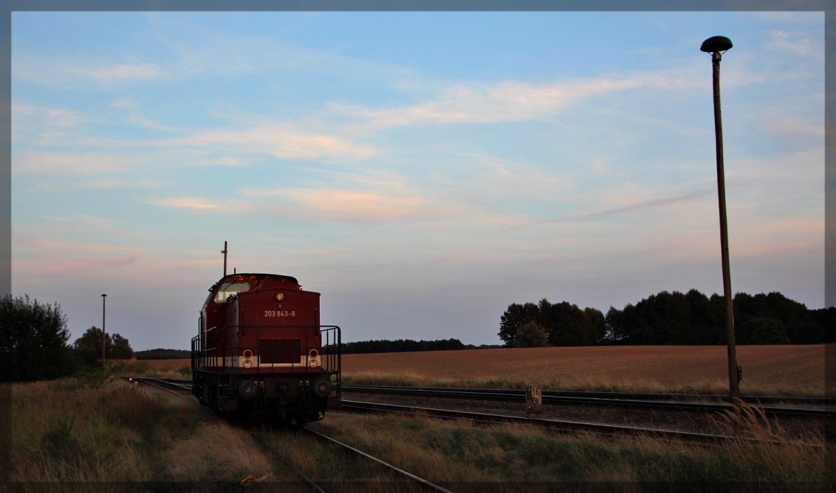 203 843 der ELL abgestellt in Möllenhagen am 26.08.2015