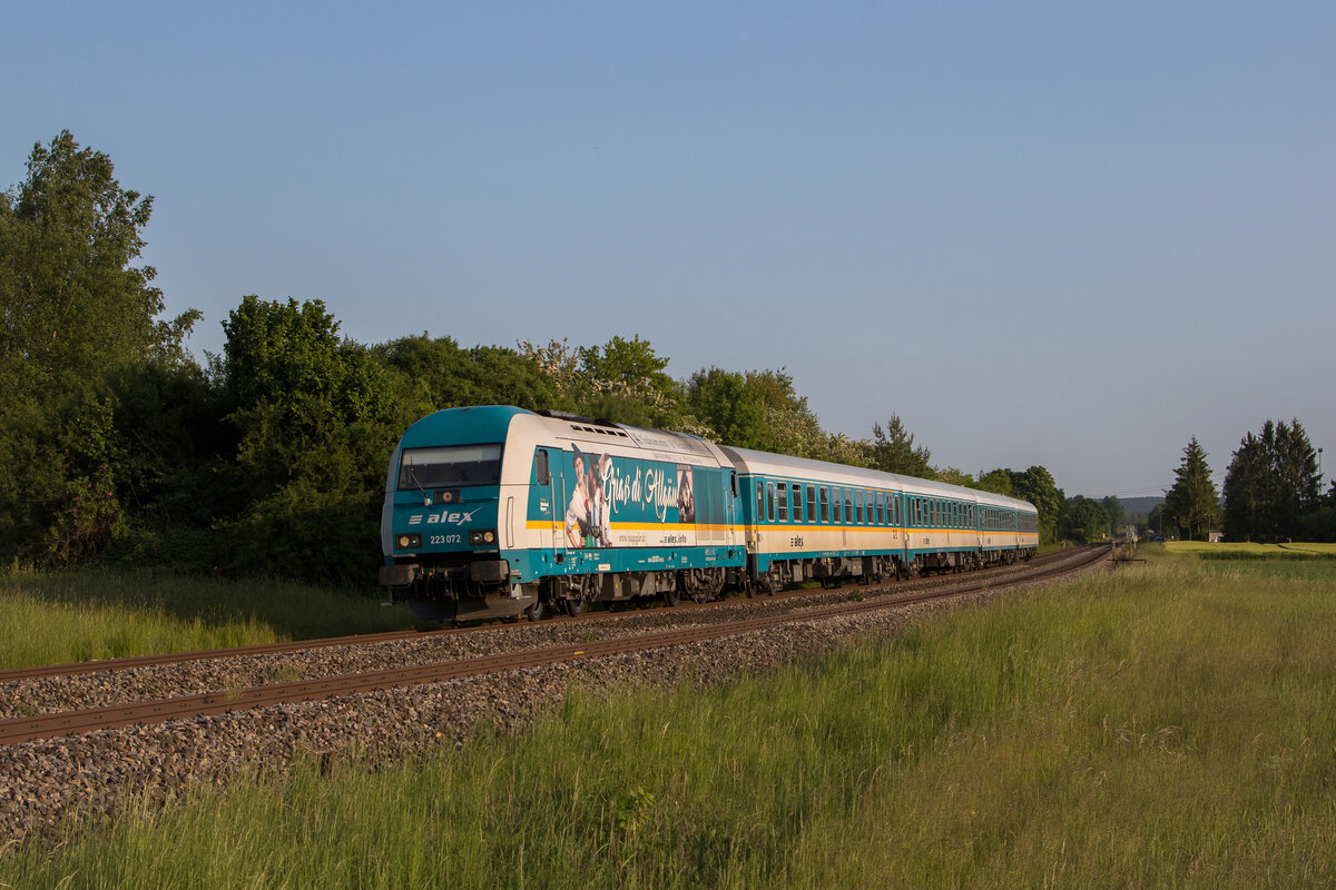 223 072  Gria� di Allg�u  war am 28. Mai 2023 kurz Weiden unterwegs.