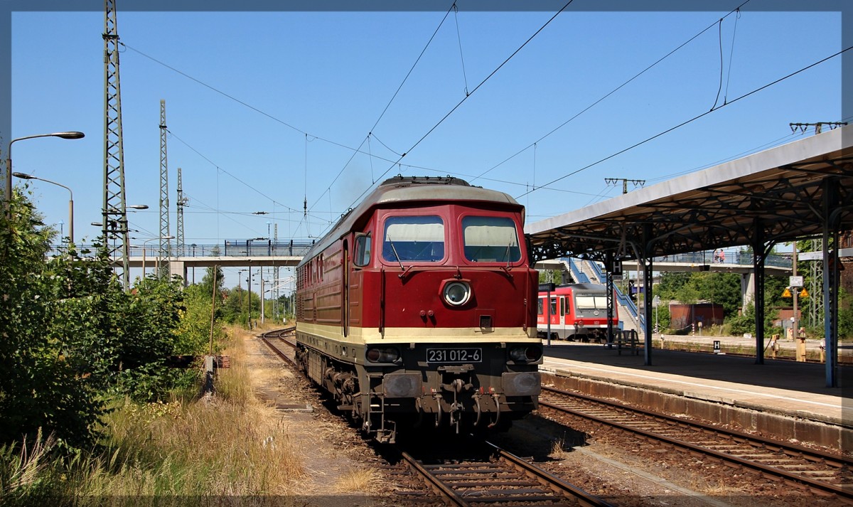 231 012 der WFL bei Rangierarbeiten in Neubrandenburg am 07.07.2015