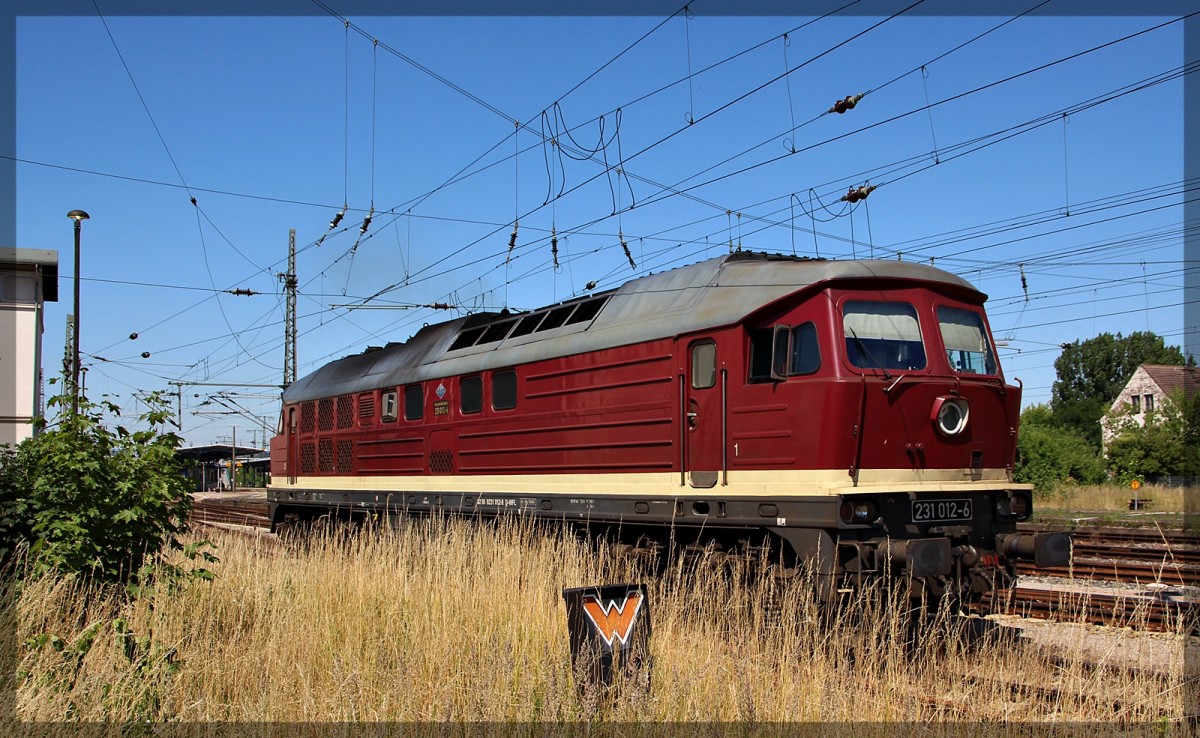 231 012 der WFL bei Rangierarbeiten in Neubrandenburg am 07.07.2015