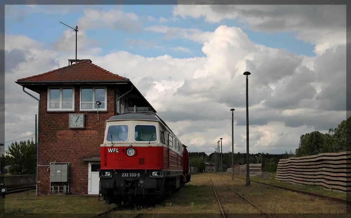232 333 der WFL abgestellt in Neustrelitz-Süd am 26.05.2015