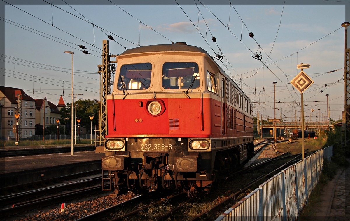 232 356 der Wfl in Neubrandenburg bei Rangierarbeiten am 19.05.2015