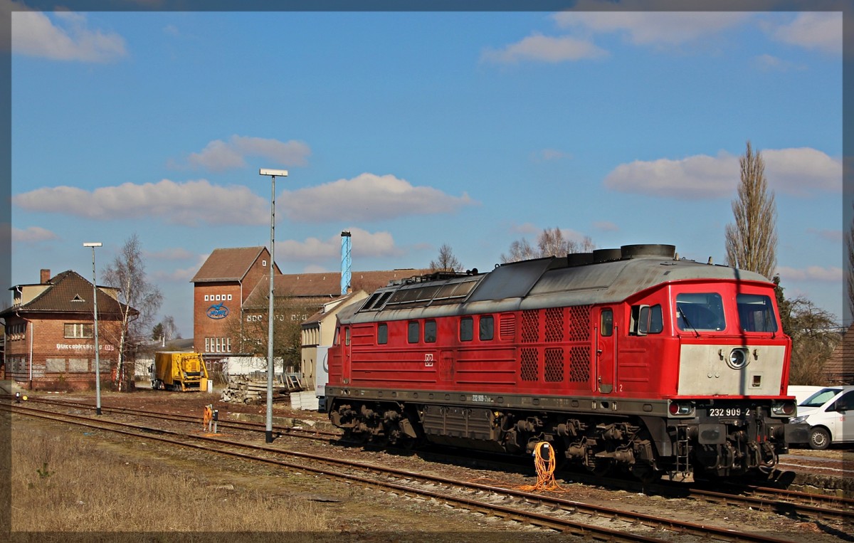 232 909 abgestellt in Waren (a.d.Müritz) am 16.03.2016