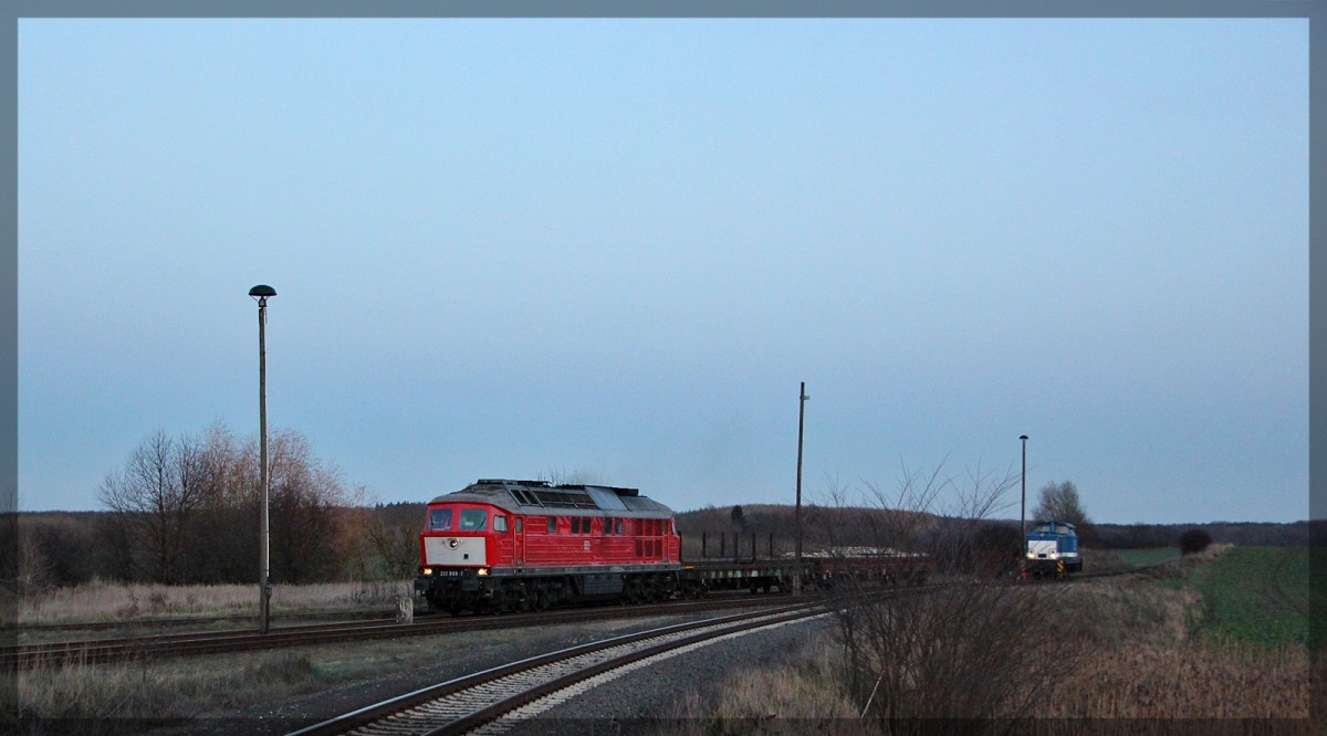 232 909 bei Rangierarbeiten in Möllenhagen am 01.12.2015