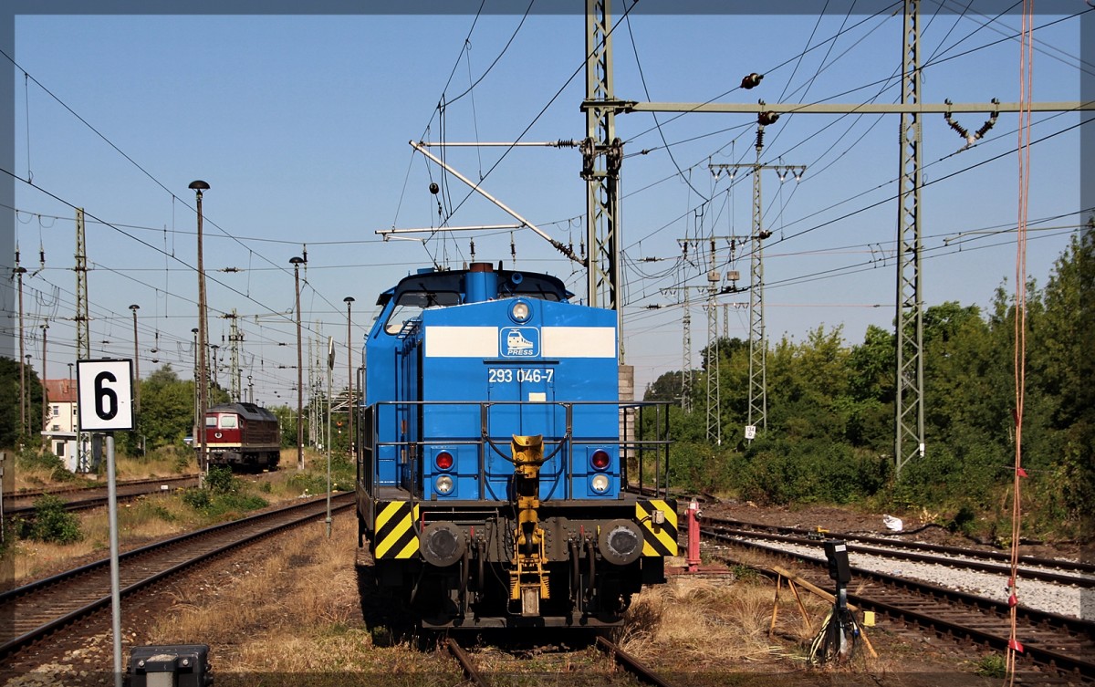293 046 der PRESS abgetellt am Bahnhof Neubrandenburg am 07.07.2015 