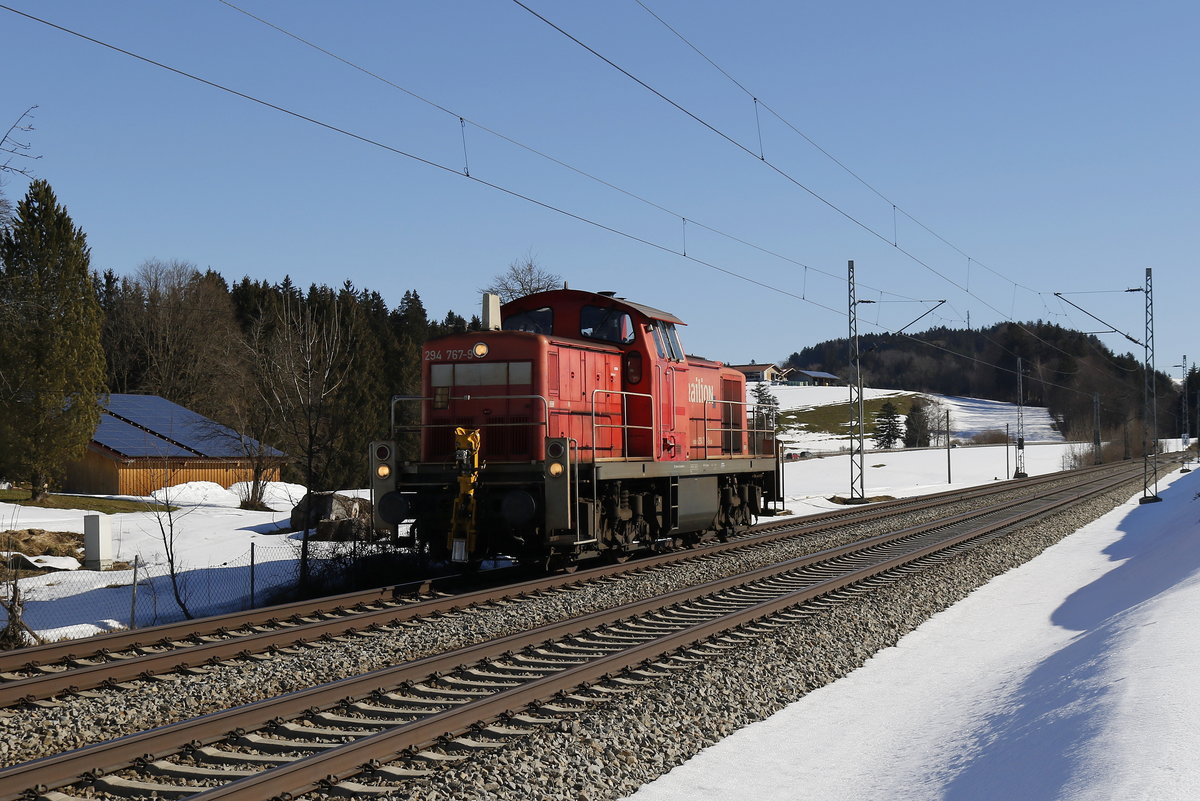 294 767 war 17. Februar 2019 von Traunstein nach Rosenheim unterwegs. Aufgenommen bei H�tt, zwischen Bergen und �bersee.
