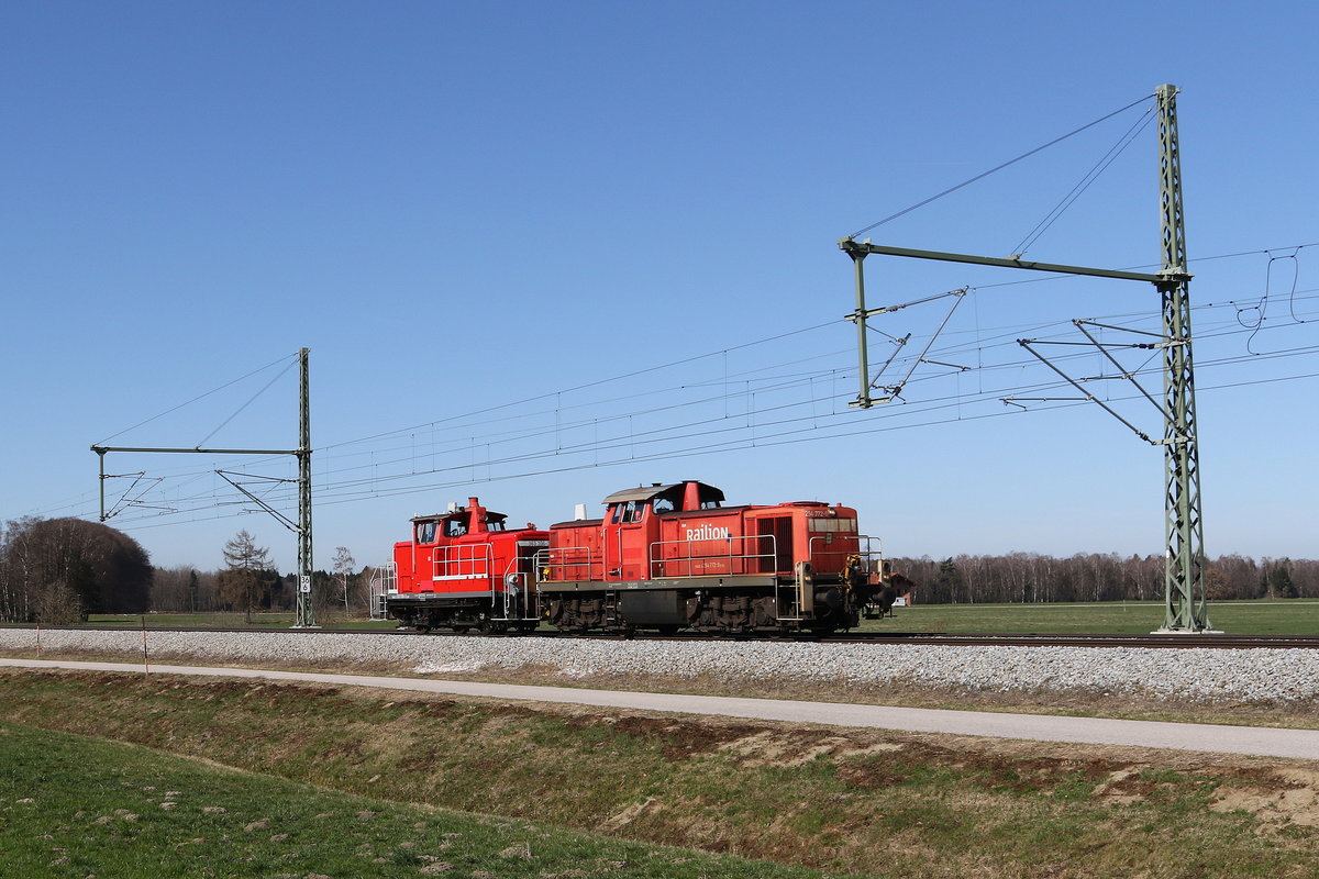 294 772 und 363 706 waren am 15.M�rz 2020 bei �bersee am Chiemsee in Richtung Freilassing unterwegs.