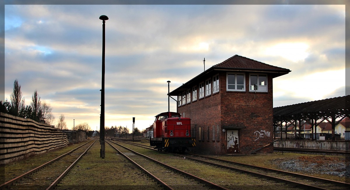 346 674 der WFL abgestellt in Neustrelitz Süd am 13.03.2016
