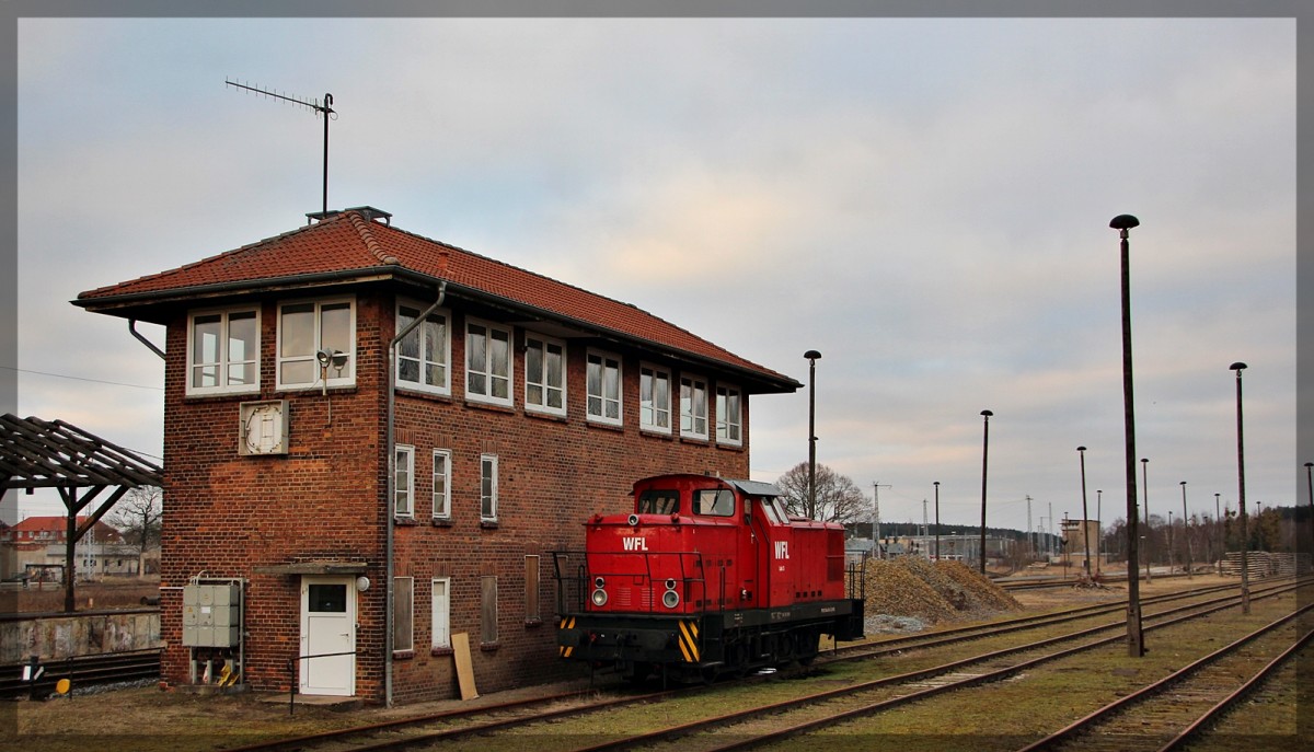 346 674 der WFL abgestellt in Neustrelitz Süd am 13.03.2016