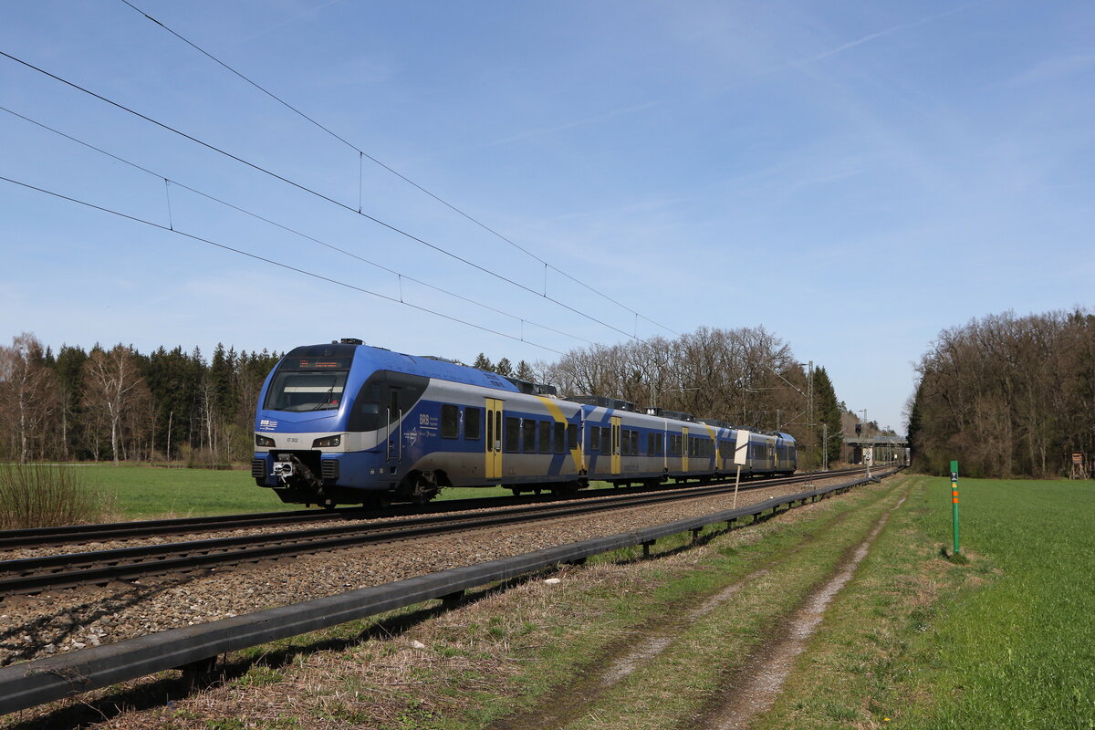 430 002 auf dem Weg nach Kufstein am 20. M�rz 2024 bei Brannenburg im Inntal.