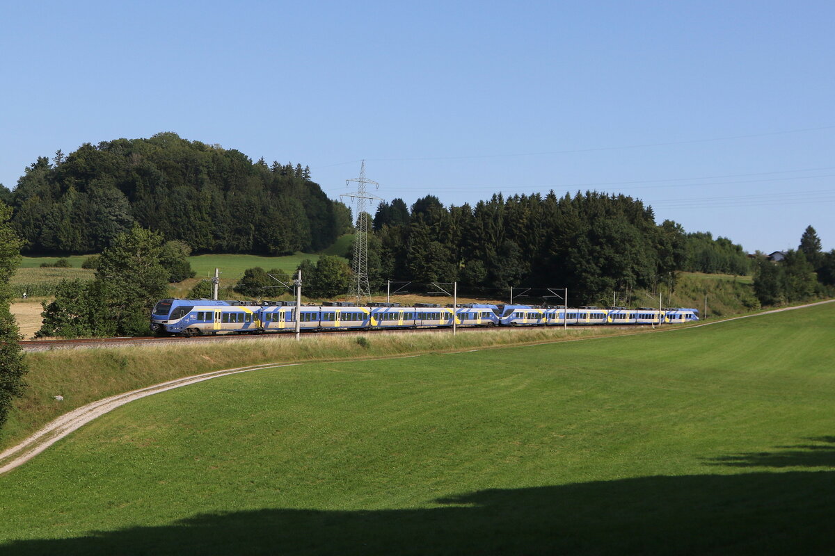 430 014 und 430 006 waren am 19. August 2025 bei Vachendorf auf dem Weg nach M�nchen.