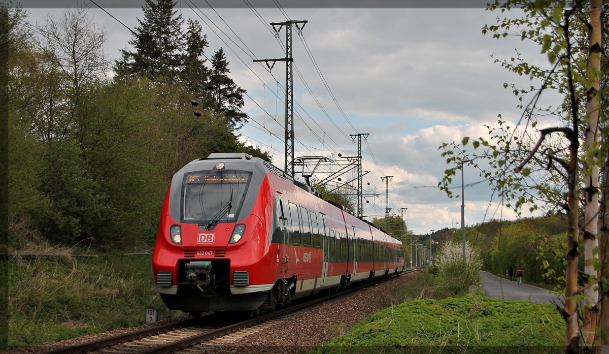 442 347 bei Einfahrt in Neubrandenburg aus Neustrelitz kommend am 02.05.2015