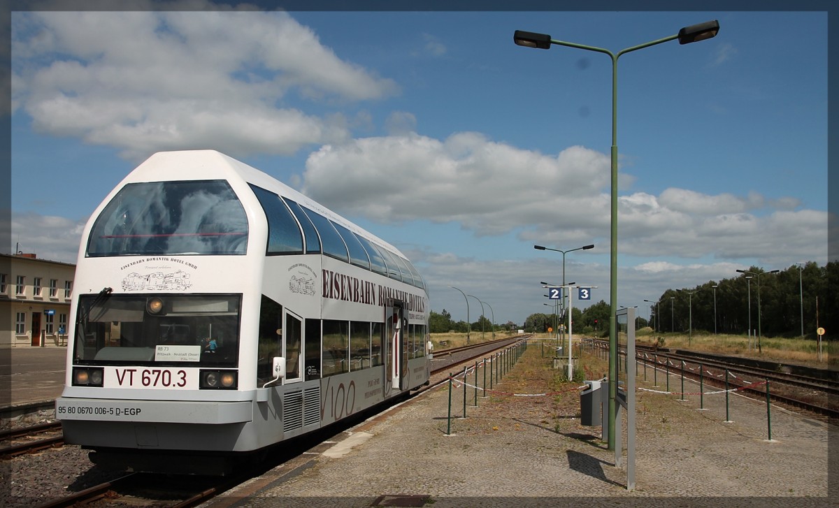 670 006 der EGP am 20.06.2014 in Pritzwalk als RB 73 nach Neustadt/Dosse