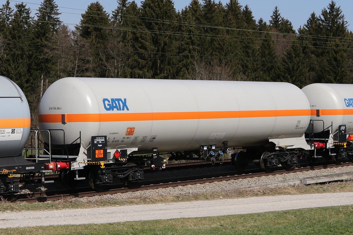 7814 080 (Zags) von  GATX  am 1. April 2021 bei Grabenst�tt.