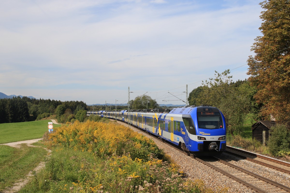 ET 306 auf dem Weg nach Salzburg am 13. September 2015 kurz vor Bergen.