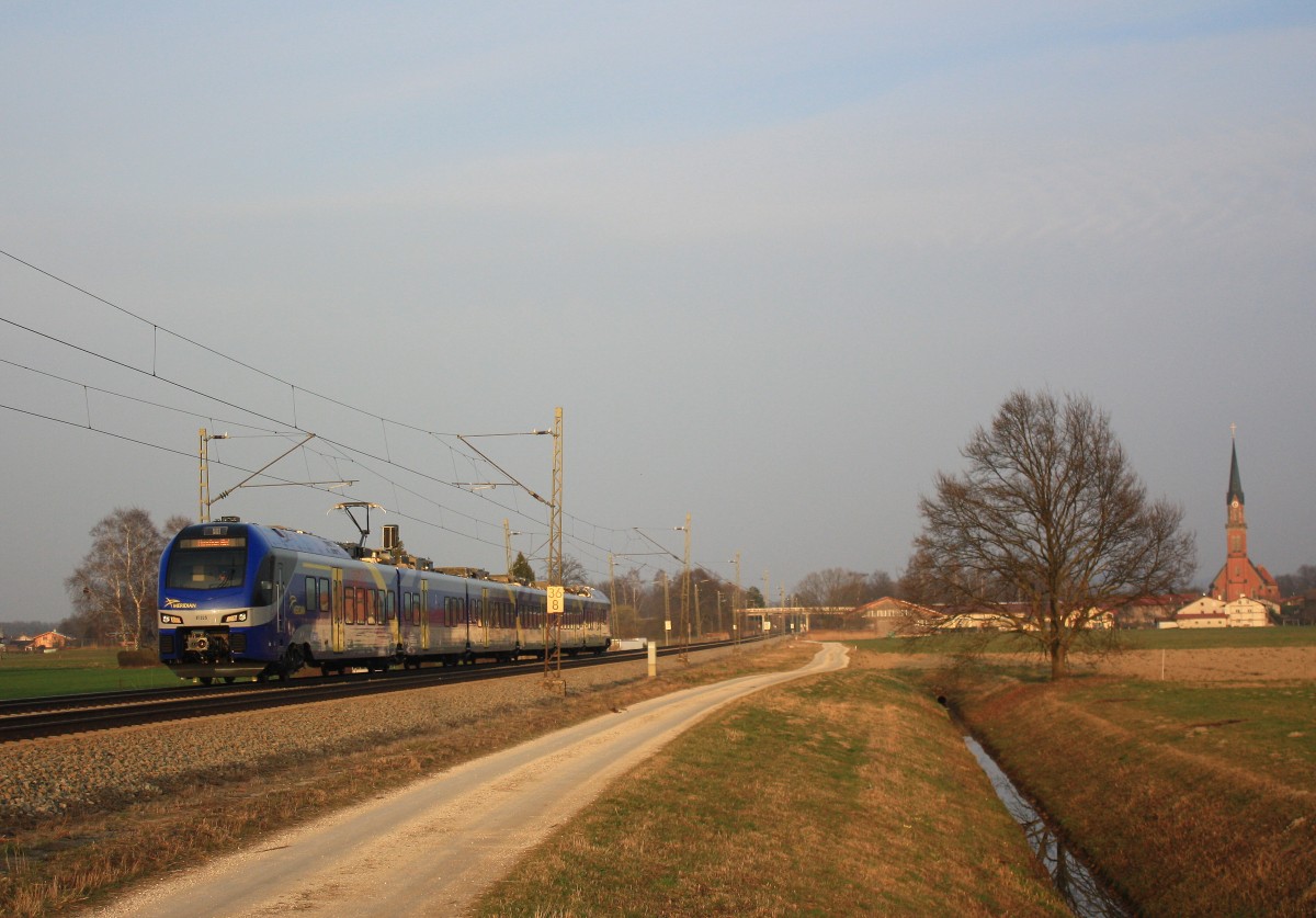 ET 325 am 7. M�rz 2014 bei �bersee am Chiemsee.