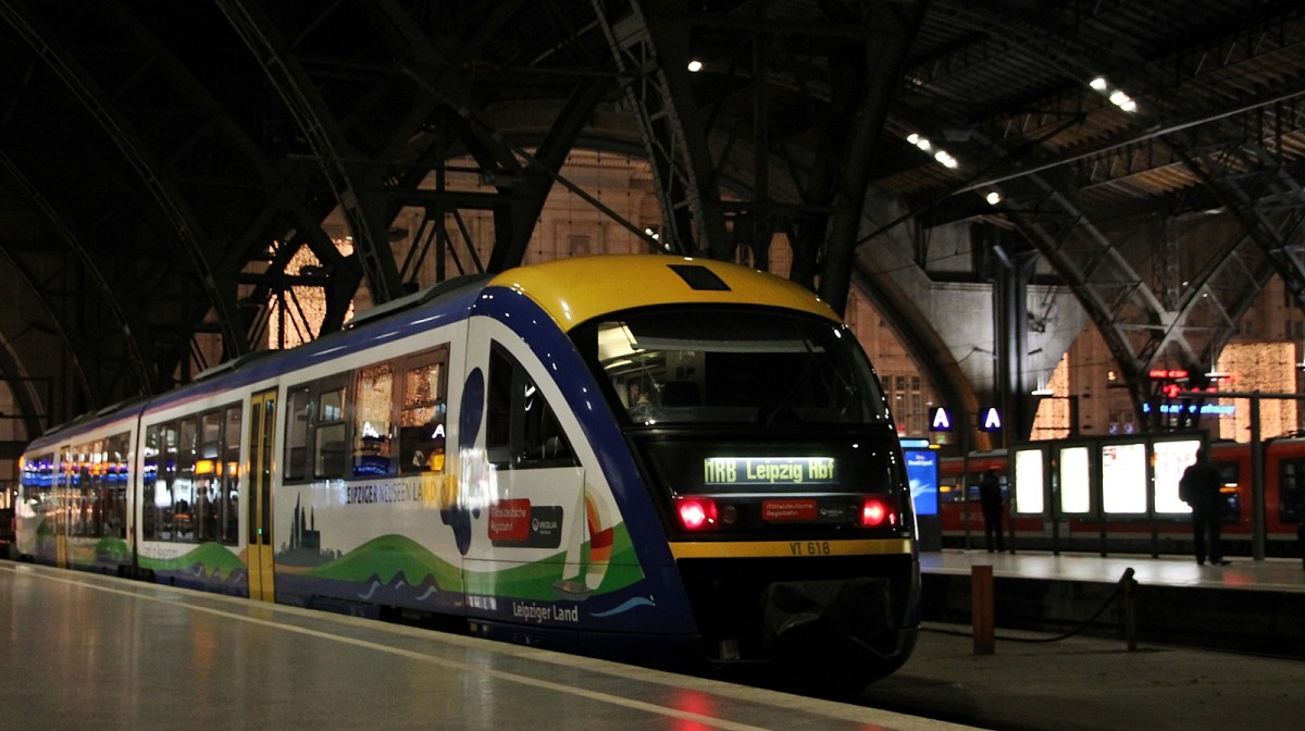 VT 618 der MRB in Leipzig HBF am 25.11.2013