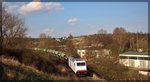 285 107 der ITL/Captrain bei Gleisbauarbeiten in Neubrandenburg am 06.04.2016