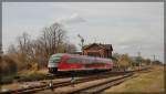 642 053 bei einem sehr kurzen Halt vor dem Einfahrsignal des Bahnhofs Inselstadt Malchow am 12.4.2015
