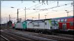 193 891 und 185 633 der ITL/Captrain abgestellt in Angermünde am 25.12.2015