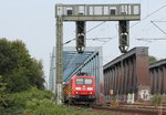 185 010-6 auf den  S�derelbbr�cken  in Hamburg-Wilhelmsburg am 2.