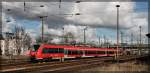 442 338 bei der Einfahrt in den Neubradenburger Bahnhof am 3.4.2015.