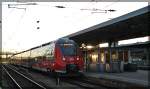 442 352 als RE5 nach Nesutrelitz HBF in Neubrandenburg am 03.06.2015 bei seiner Pause am Abend.