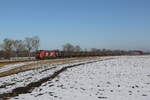 2159 264 von  Transflex  war am 21. Januar 2026 mit einem Kesselwagenzug bei Heiligenstatt in Richtung M�hldorf unterwegs.